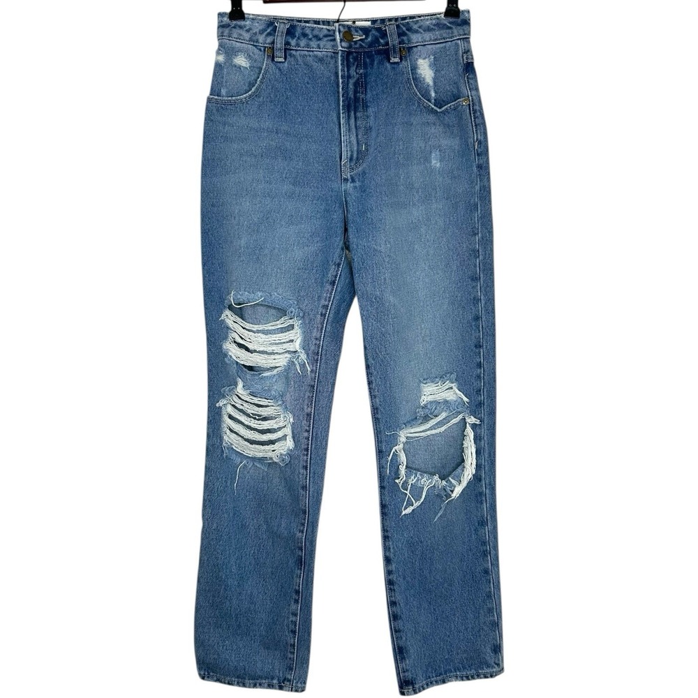 ROLLA'S Cropped Straight Jeans Womens Sz 26 AU 8‎ Distressed Ripped High Rise - Picture 3 of 10